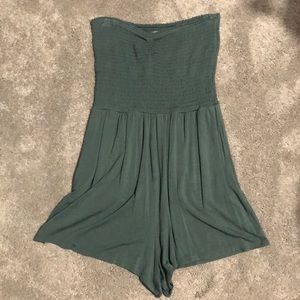 American Eagle Smocked Top Strapless Romper